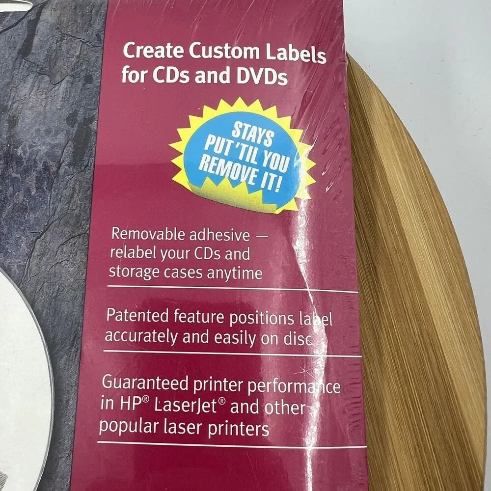 Avery 5931 Removable White CD DVD Labels 25 Sheets 50 Disc Labels 100 Spine